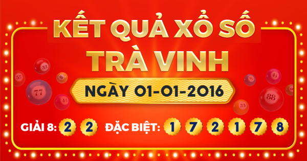 Kết quả xổ số Trà Vinh ngày 1/1/2016