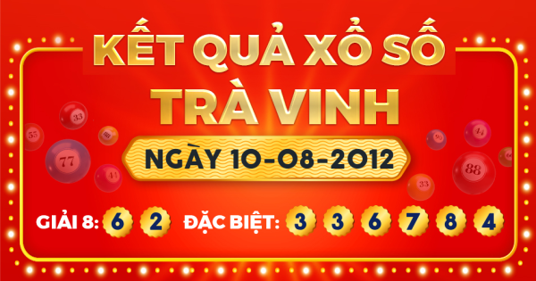 Kết quả xổ số Trà Vinh ngày 10/8/2012