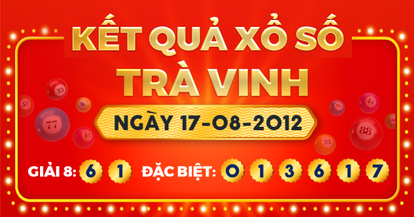 Kết quả xổ số Trà Vinh ngày 17/8/2012
