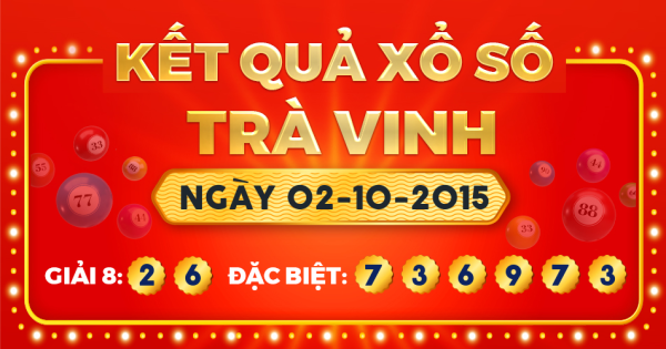 Kết quả xổ số Trà Vinh ngày 2/10/2015