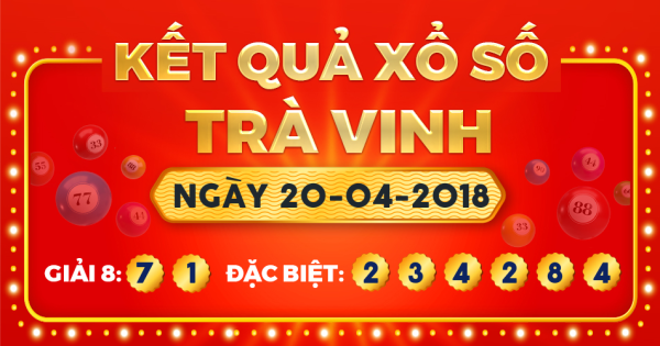 Kết quả xổ số Trà Vinh ngày 20/4/2018