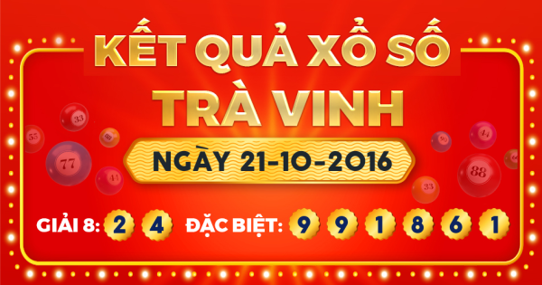 Kết quả xổ số Trà Vinh ngày 21/10/2016