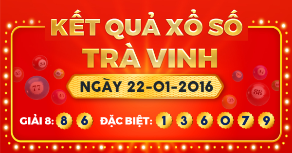 Kết quả xổ số Trà Vinh ngày 22/1/2016
