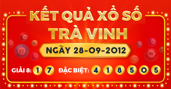 Kết quả xổ số Trà Vinh ngày 28/9/2012