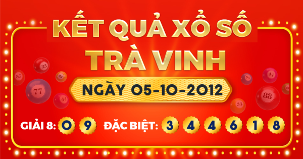 Kết quả xổ số Trà Vinh ngày 5/10/2012