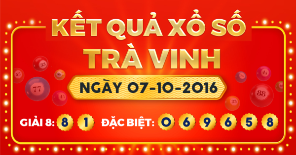 Kết quả xổ số Trà Vinh ngày 7/10/2016