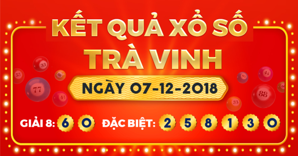 Kết quả xổ số Trà Vinh ngày 7/12/2018