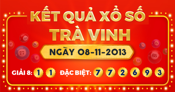 Kết quả xổ số Trà Vinh ngày 8/11/2013
