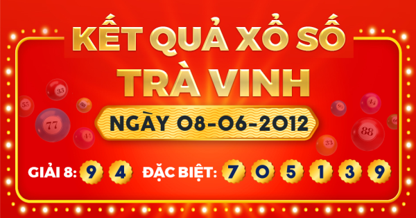 Kết quả xổ số Trà Vinh ngày 8/6/2012