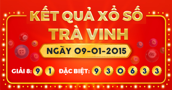 Kết quả xổ số Trà Vinh ngày 9/1/2015