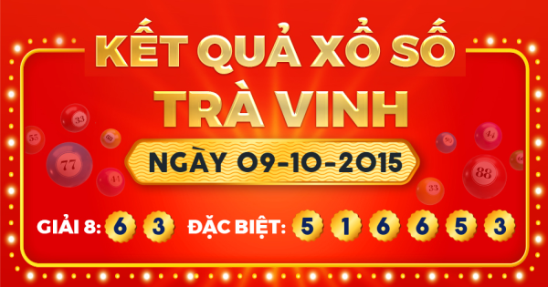 Kết quả xổ số Trà Vinh ngày 9/10/2015