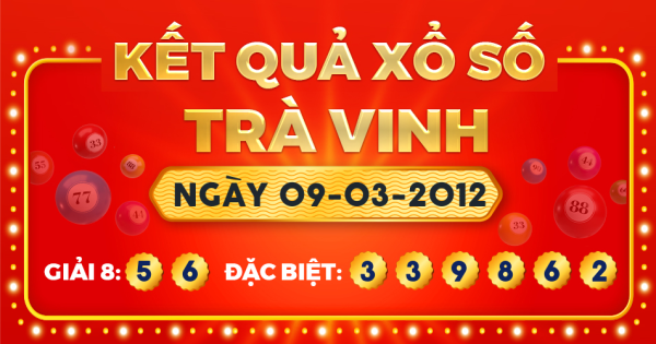 Kết quả xổ số Trà Vinh ngày 9/3/2012
